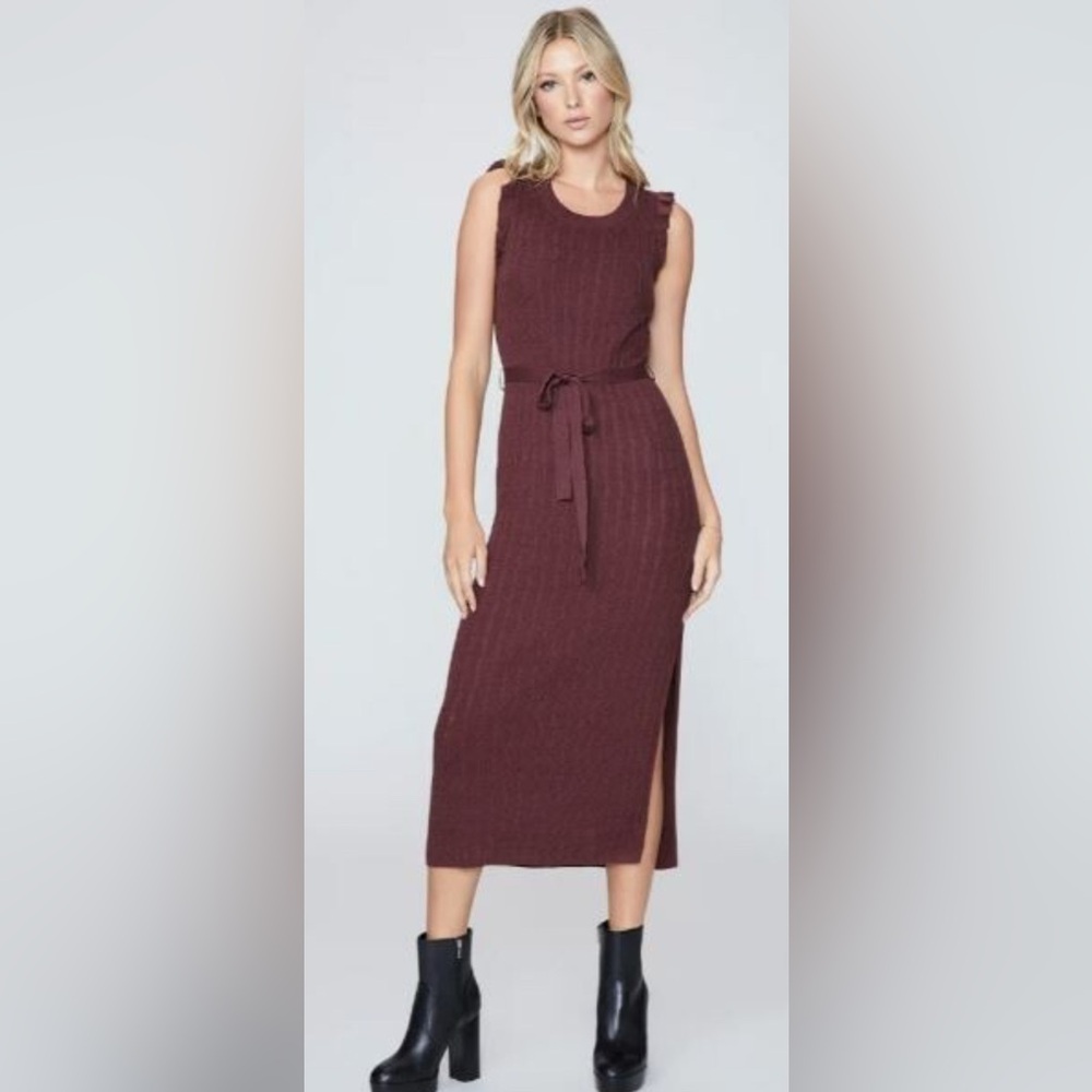 PAIGE Gardenia Pointelle Stitch Sweater Dress Size S